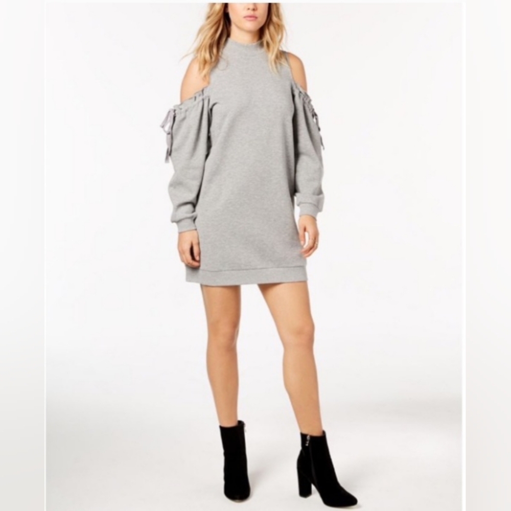 Kensie Cold Shoulder Sweatshirt Dress